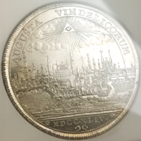 【SOLD】ドイツ アウグスブルク 1744年 ターラー 銀貨 都市景観 NGC MS63PL