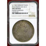 ドイツ レーゲンスブルク ND(1740) ターラー 銀貨 カール6世 都市景観 NGC UNC