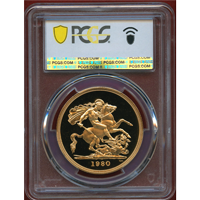 イギリス 1980年 5ポンド 金貨 エリザベス2世 PCGS PR69DCAM