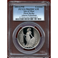 マン島 2014年 クラウン パラジウム貨 アテナ PCGS PR69DCAM FS