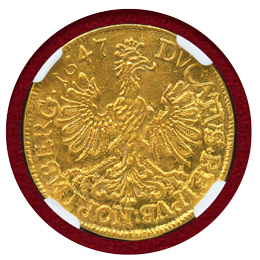 ドイツ 1647年 ニュルンベルク ダカット金貨 NGC MS63