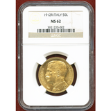 イタリア 1912R 50リレ 金貨 豊穣の女神 NGC MS62