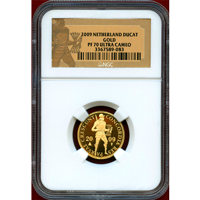 オランダ 2009年 1ダカット 金貨 騎士 NGC PF70UC