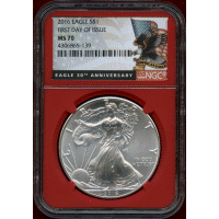 アメリカ 2016年 $1 銀貨 シルバーイーグル  30周年記念 NGC MS70 FDI