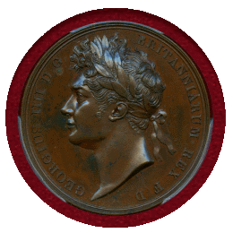 【SOLD】イギリス 1821年 銅メダル ジョージ4世 戴冠記念 PCGS SP63