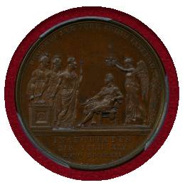 【SOLD】イギリス 1821年 銅メダル ジョージ4世 戴冠記念 PCGS SP63
