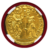 イタリア ヴェネチア 1789-97年 ゼッキーノ金貨 ルドヴィーコ・マニン NGC MS65