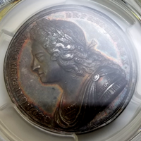 【SOLD】イギリス 1727年 銀メダル ジョージ2世戴冠式 PCGS SP62