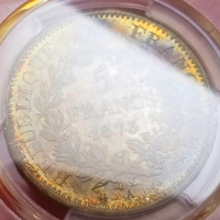 フランス 1873A 5フラン 銀貨 ヘラクレス PCGS MS65