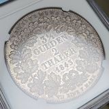 【SOLD】ドイツ 1843年 2ターラー 銀貨 フランクフルト都市景観 NGC MS61