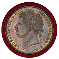 イギリス 1820年 1/2クラウン 銀貨 ジョージ4世 PCGS MS62