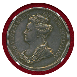 【SOLD】イギリス (1702)  アン女王即位記念銀メダル NGC MS63