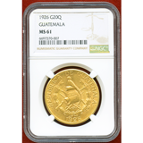 【SOLD】グアテマラ 1926年 20ケツァル 金貨 国鳥ケツァール NGC MS61