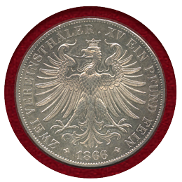ドイツ フランクフルト 1866年 2ターラー 銀貨 フランコニア