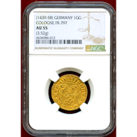 ドイツ ケルン (1439-58) 1グルデン 金貨 NGC AU55