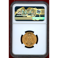 【SOLD】ドイツ ハンブルク 1913J 20マルク 金貨 都市紋章 NGC MS64+