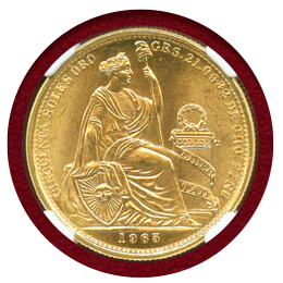 【SOLD】ペルー 1965年 50ソル 金貨 女神座像 NGC MS65