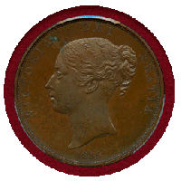 イギリス 1839年 ペニー 銅貨 ヴィクトリア ヤングヘッド PCGS PR64