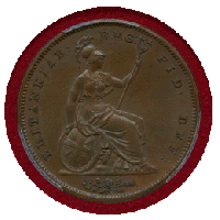 イギリス 1839年 ペニー 銅貨 ヴィクトリア ヤングヘッド PCGS PR64