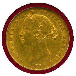 オーストラリア 1859(SY) ソブリン 金貨 ヴィクトリア バンクシア NGC AU53