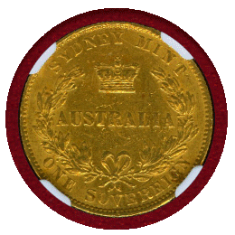 【SOLD】オーストラリア 1864(SY) ソブリン 金貨 ヴィクトリア バンクシア AU58
