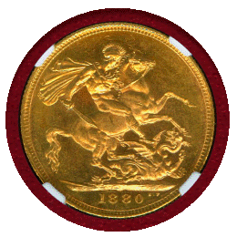 オーストラリア 1880S ソブリン 金貨 ヴィクトリア ヤングヘッド セントジョージ MS62