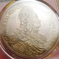 神聖ローマ帝国 オーストリア 1721年 ターラー 銀貨 カール6世 PCGS MS63