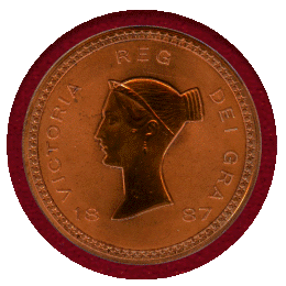 イギリス 2008(1887)年 クラウン 銅貨 ファンタジー ボノミ PCGS PR66RD