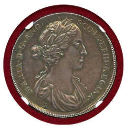 【SOLD】イギリス 1685年 銀メダル メアリー王妃戴冠記念 NGC MS62