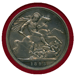 イギリス 1893年 クラウン 銀貨 ヴィクトリア オールドヘッド PCGS PR61