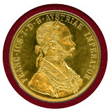 オーストリア (1915年) 4ダカット 金貨 フランツヨーゼフ1世 リストライク MS65PL