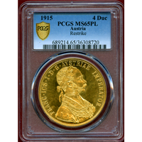 オーストリア (1915年) 4ダカット 金貨 フランツヨーゼフ1世 リストライク MS65PL