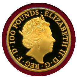 イギリス 2020年 £100 クイーンズビースト ホワイトライオン PCGS PR69DCAM