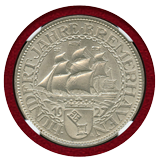 【SOLD】ワイマール共和国 1927A 5マルク 銀貨 ブレーマーハーフェン NGC MS65+