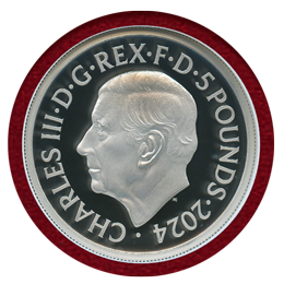 イギリス 2024年 5ポンド(2oz) 銀貨 ワーテルロー勲章 NGC PF69UC FR