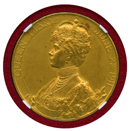 イギリス 1911年 金メダル ジョージ5世 戴冠式記念  NGC MS62