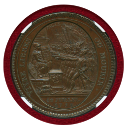 【SOLD】フランス 立憲王政 1792年 5ソル銅貨 モネロン商会発行貨 NGC MS64BN