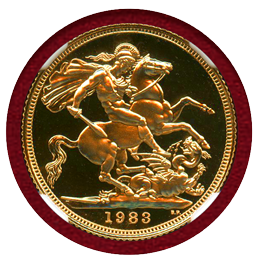【SOLD】イギリス 1983年 ソブリン 金貨 エリザベス2世 NGC PF70UCAMEO