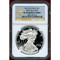 アメリカ 2014W $1 銀貨 シルバーイーグル NGC PF70UC FR