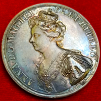 【SOLD】イギリス 1708年 銀メダル アン女王 リール要塞占領記念