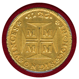 ブラジル 1725M 20000レイス 金貨 ジョアン5世 PCGS AU55