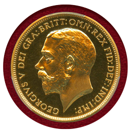 イギリス 1911年 2ポンド 金貨 ジョージ5世 PCGS PR65CAMEO