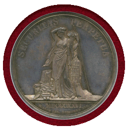 【SOLD】ドイツ ハンブルク 1826年 ポルトガレッサー銀打ち 女神立像 NGC MS62