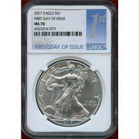 アメリカ 2017年 $1 銀貨 シルバーイーグル NGC MS70 FDI