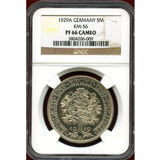 ドイツ ワイマール共和国 1929A 5マルク 銀貨 オークツリー NGC PF66CAMEO