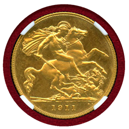 【期間限定】イギリス 1911年 1/2ソブリン 金貨 ジョージ5世 NGC PF67CAMEO