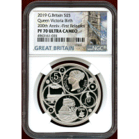 【SOLD】イギリス 2019年 ￡5 銀貨 ヴィクトリア生誕200年 NGC PF70UC FR