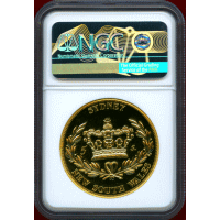 【SOLD】オーストラリア (1840) 5S 白銅貨 ギルト ピエフォー ヴィクトリア PF69