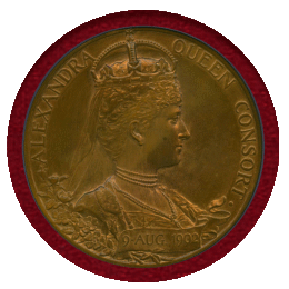 イギリス 1902年 銅メダル エドワード7世戴冠記念 NGC MS63BN