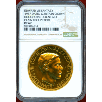 イギリス (1937) クラウン 白銅貨 ギルト ピエフォー エドワード8世 NGC PF67